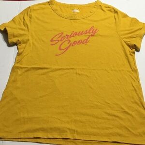 Vintage Baseball Style Seriously Good Yellow Tee L